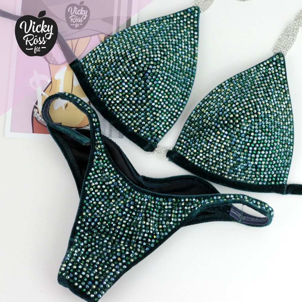 Pro Multi Color Emerald Npc Ifbb Fitness Bikini View 2